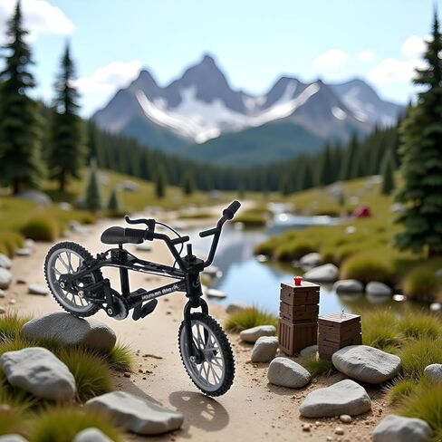 2Pcs Black 1/18 Diecast Bike Action Figure Toy,Mini Finger Mountain Bike Bicycle Art Crafts Desktop Decor Finger Bikes in Kuwait