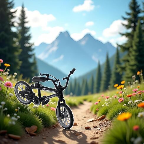 2Pcs Black 1/18 Diecast Bike Action Figure Toy,Mini Finger Mountain Bike Bicycle Art Crafts Desktop Decor Finger Bikes in Kuwait