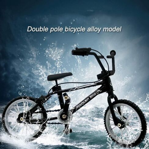 2Pcs Black 1/18 Diecast Bike Action Figure Toy,Mini Finger Mountain Bike Bicycle Art Crafts Desktop Decor Finger Bikes in Kuwait