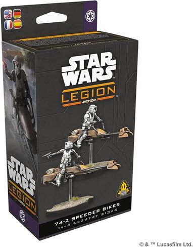 Asmodee Star Wars: Legion 74-Z Speeder Bike - وحدة الدعم الإمبراطوري، لعبة المنمنمات على الطاولة، لعبة استراتيجية للمراهقين والبالغين، للأعمار من 14 عامًا فما فوق، لاعبان، وقت لعب لمدة 3 ساعات in Kuwait