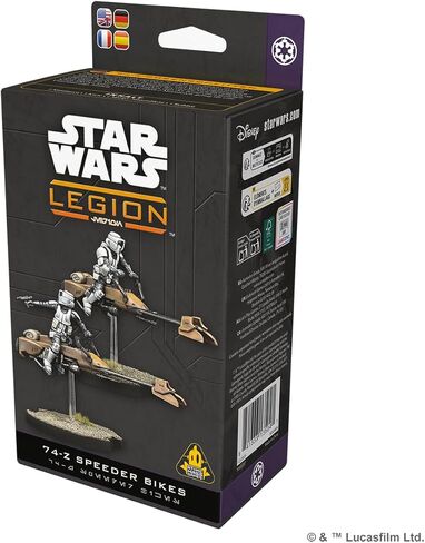 Asmodee Star Wars: Legion 74-Z Speeder Bike - وحدة الدعم الإمبراطوري، لعبة المنمنمات على الطاولة، لعبة استراتيجية للمراهقين والبالغين، للأعمار من 14 عامًا فما فوق، لاعبان، وقت لعب لمدة 3 ساعات in Kuwait