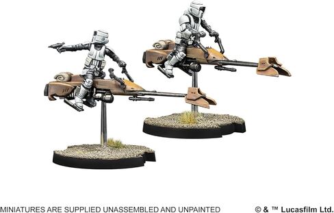 Asmodee Star Wars: Legion 74-Z Speeder Bike - وحدة الدعم الإمبراطوري، لعبة المنمنمات على الطاولة، لعبة استراتيجية للمراهقين والبالغين، للأعمار من 14 عامًا فما فوق، لاعبان، وقت لعب لمدة 3 ساعات in Kuwait