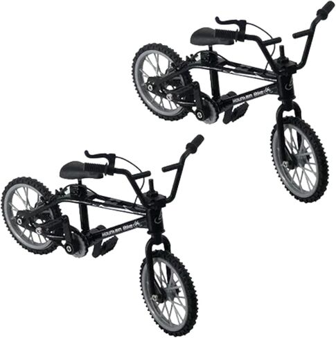 2Pcs Black 1/18 Finger Bike Action Figure Toy,Mini Finger Mountain Bike Model Art Crafts Desktop Decor in Kuwait