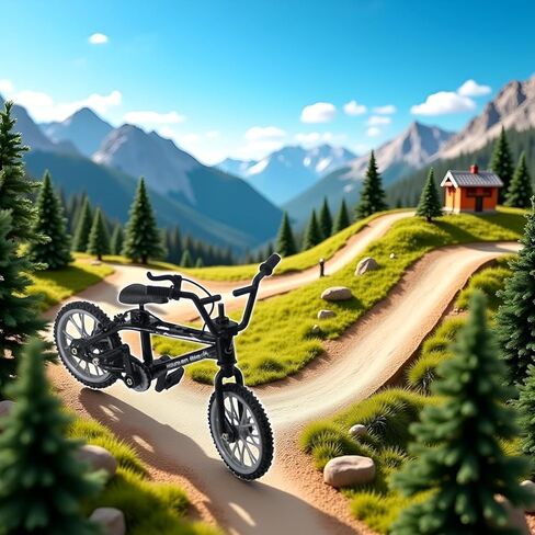 2Pcs Black 1/18 Finger Bike Action Figure Toy,Mini Finger Mountain Bike Model Art Crafts Desktop Decor in Kuwait