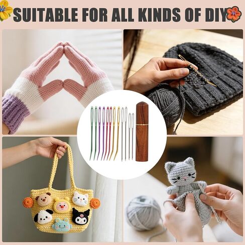 KaiserNgu Yarn Needles, 12 Pcs Large Eye Sewing Needle Kit, Darning Tapestry Needles, with Wood Storage in Kuwait