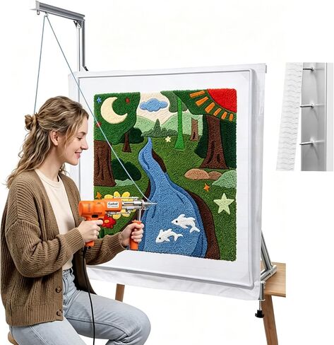 Cozytuft Aluminum Tabletop Tufting Frame (35.5") with Anti-Puncture Strip, Adjustable Rug Tufting Frame, Space-Saving Design for Punch Needle & Rug Making, Easy Clamp Setup in Kuwait
