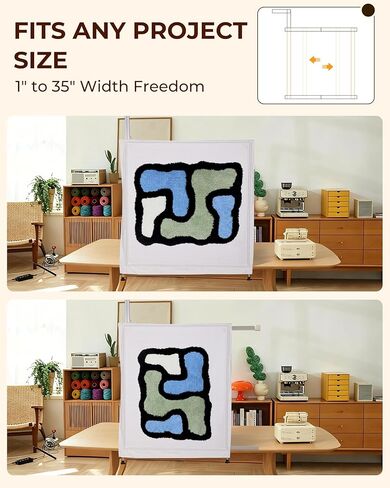 Cozytuft Aluminum Tabletop Tufting Frame (35.5") with Anti-Puncture Strip, Adjustable Rug Tufting Frame, Space-Saving Design for Punch Needle & Rug Making, Easy Clamp Setup in Kuwait