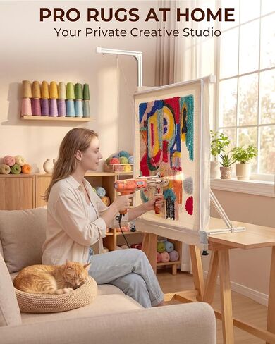 Cozytuft Aluminum Tabletop Tufting Frame (35.5") with Anti-Puncture Strip, Adjustable Rug Tufting Frame, Space-Saving Design for Punch Needle & Rug Making, Easy Clamp Setup in Kuwait
