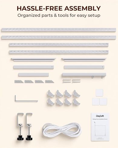 Cozytuft Aluminum Tabletop Tufting Frame (35.5") with Anti-Puncture Strip, Adjustable Rug Tufting Frame, Space-Saving Design for Punch Needle & Rug Making, Easy Clamp Setup in Kuwait