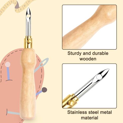 AUGSUN 39Pcs Punch Needle Embroidery Kit, Punch Needle Accessories Set Include Monk's Cloth Cross Stitch Fabric Adjustable Punch Tool for Handicraft Gifts Embroidery DIY Crafting Activity in Kuwait