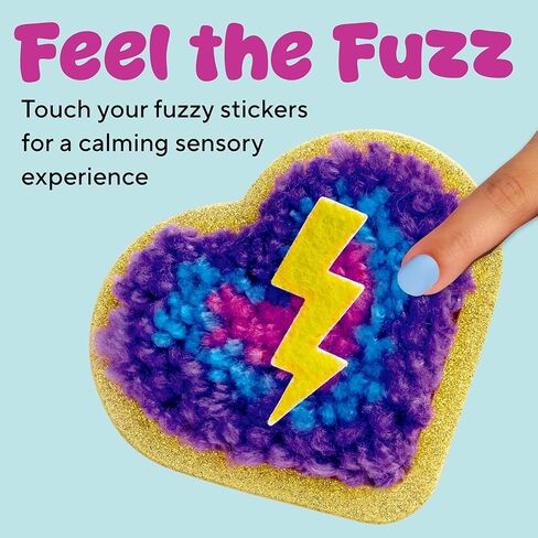 الإبداع للأطفال اصنع مجموعة ملصقات Latch N' Patch Fuzzy الخاصة بك | تجميع وتشذيب وتزيين 5 رقع من الخيوط | حرفة بخطاف مزلاج خالية من الفوضى | حفلة النوم وأنشطة الأطفال بدون استخدام الشاشات (الأعمار من 7 سنوات فما فوق) in Kuwait