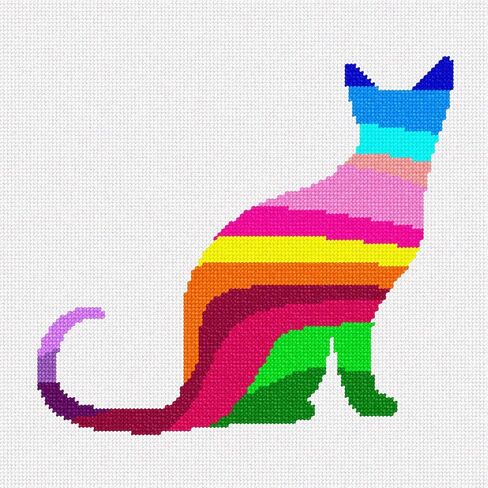 Pepita Needlepoint kit: Cat 2 Palette Silhouette, 10" x 10" in Kuwait