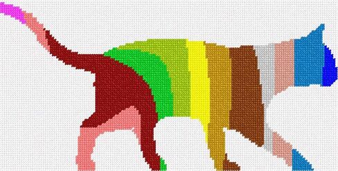 قماش Pepita Needlepoint: صورة ظلية للوحة القطط، 10 بوصة × 5 بوصة in Kuwait