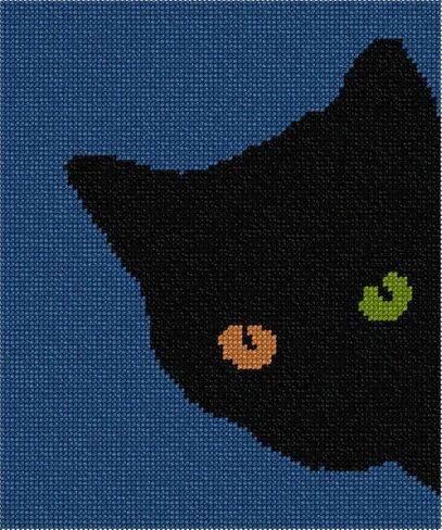 Pepita Needlepoint kit: Cat Different Color Eyes, 7" x 8" in Kuwait