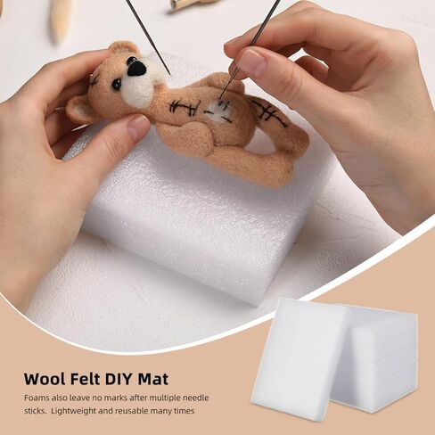 TEHAUX 6pcs Needle Felting Foam Pads - Dense Foam Felting Mat for DIY Crafts, 7.87 X 5.90 X 1.18 Inches, White Sponge Pad for Manual DIY Craft in Kuwait