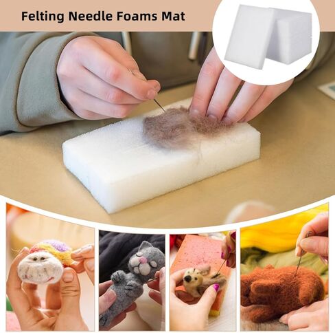 TEHAUX 6pcs Needle Felting Foam Pads - Dense Foam Felting Mat for DIY Crafts, 7.87 X 5.90 X 1.18 Inches, White Sponge Pad for Manual DIY Craft in Kuwait