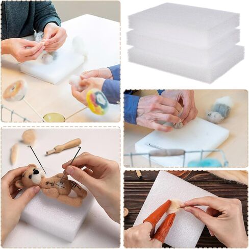 TEHAUX 6pcs Needle Felting Foam Pads - Dense Foam Felting Mat for DIY Crafts, 7.87 X 5.90 X 1.18 Inches, White Sponge Pad for Manual DIY Craft in Kuwait