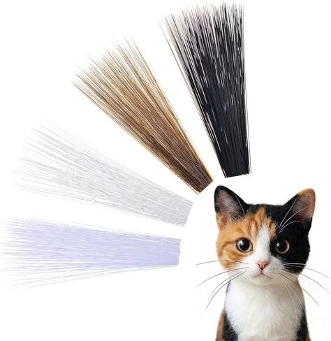 Andibro 1200PCS Simulated Animal Whiskers for Crafts, 3 Inches Craft Animal Whiskers, Plastic Whisker Supplies for Stuffed Animals, Needle Felting, Muppets, White, Black, Brown, Beige in Kuwait