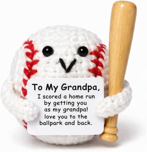 Grandpa Gifts for Father Day, Birthday Gifts for Grandpa, Positive Handmade Crochet from Granddaughter and Grandson in Kuwait