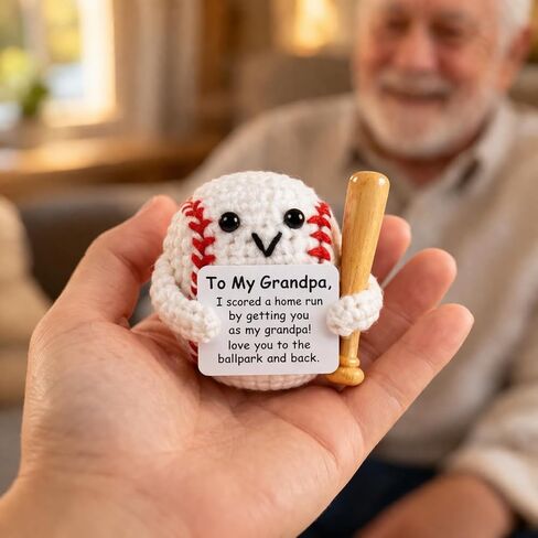 Grandpa Gifts for Father Day, Birthday Gifts for Grandpa, Positive Handmade Crochet from Granddaughter and Grandson in Kuwait