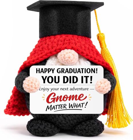 MUTUALUS Graduation Gifts for Her Him - Class of 2026 Funny Handmade Crochet Gnome Graduation Gift for College Middle High School, Graduate, Congrats Senior 2026 Grade Present for Girls Boys Teens in Kuwait