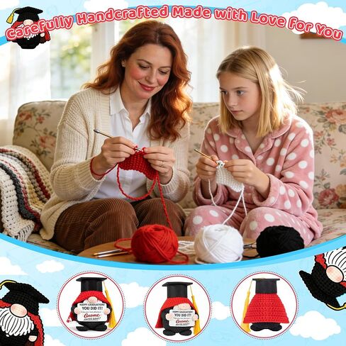 MUTUALUS Graduation Gifts for Her Him - Class of 2026 Funny Handmade Crochet Gnome Graduation Gift for College Middle High School, Graduate, Congrats Senior 2026 Grade Present for Girls Boys Teens in Kuwait