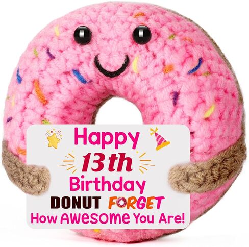 BuiltFit Sweet 16 Birthday Gifts - 16th Sixteen Year Old Gifts for Girls Boys, Cute Crochet Donut Happy 16 th Bday Party Favors Decorations New Driver Present for Teens Daughter Granddaughter in Saudi Arabia