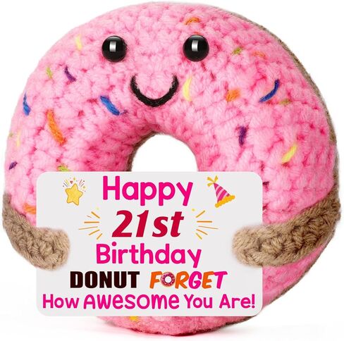 BuiltFit Sweet 16 Birthday Gifts - 16th Sixteen Year Old Gifts for Girls Boys, Cute Crochet Donut Happy 16 th Bday Party Favors Decorations New Driver Present for Teens Daughter Granddaughter in Saudi Arabia