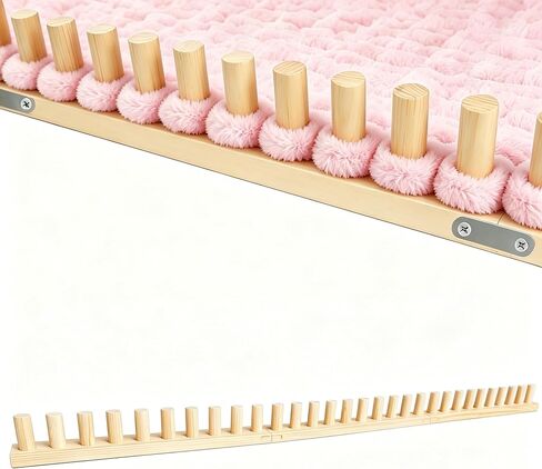 FRYTEPUYE 46" Chunky Blanket Loom - Loom for DIY Throw Blankets, Adjustable Size Hand Knitting Yarn Chunky,No Needles Required,Beginner Friendly Yarn Craft in Kuwait