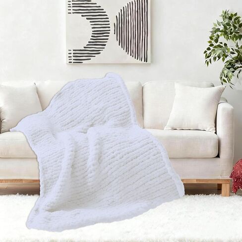 3 Pack Chunky Yarn for Hand Knitting, Thick Chunky Chenille Yarn for Crocheting, 27 yds 8.5 oz Each Skein (Pure White) in Kuwait