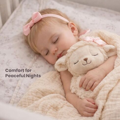 Baptism Gift for Girl – Baptism Set with 10" Praying Lamb Plush Toy (Pink Bow), Bamboo Muslin Blanket & First Prayer Book, Ready to Gift Keepsake Box in Kuwait