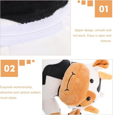 Cow Shape Plush Crossbody Bag – Soft Plush Texture for Comfortable All-Day Carry, Adjustable Strap for Hands-Free Use – for Girls, Kids, Animal Lovers, Daily Shopping, Travel, Halloween in Kuwait