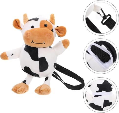 Cow Shape Plush Crossbody Bag – Soft Plush Texture for Comfortable All-Day Carry, Adjustable Strap for Hands-Free Use – for Girls, Kids, Animal Lovers, Daily Shopping, Travel, Halloween in Kuwait