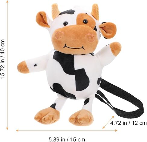 Cow Shape Plush Crossbody Bag – Soft Plush Texture for Comfortable All-Day Carry, Adjustable Strap for Hands-Free Use – for Girls, Kids, Animal Lovers, Daily Shopping, Travel, Halloween in Kuwait