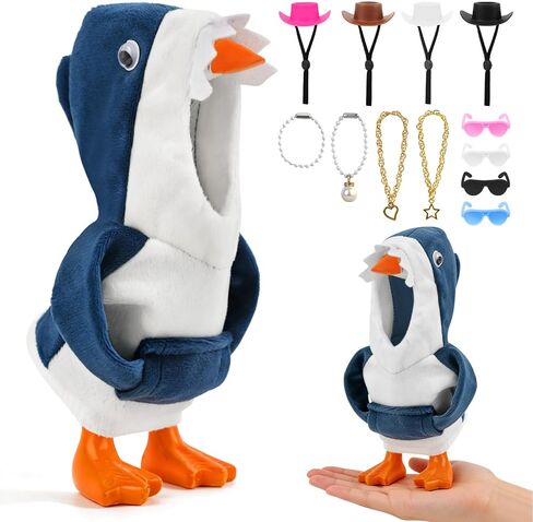 7 Inch Desk Goose Outfits, 13Pcs Mini Desktop Goose Clothes, Small Desk Outfits Hat Accessory Costumes for Geese Statue Decor (Leopard) in Kuwait