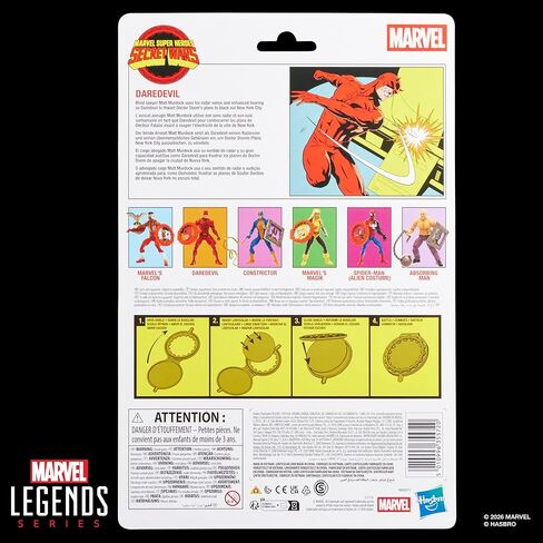 سلسلة Marvel Legends Secret Wars Daredevil، شخصية ريترو كوميكس القابلة للتجميع مقاس 6 بوصات مع درع عدسي in Kuwait