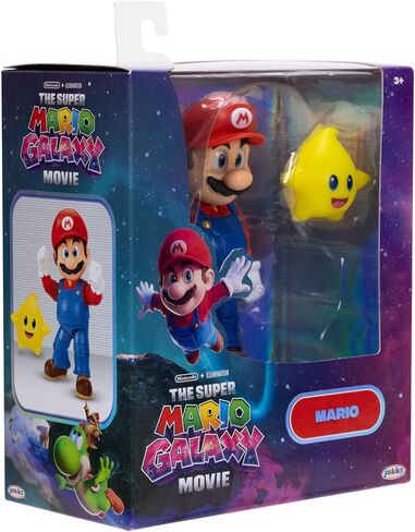 The Super Mario Galaxy Movie 5" Action Figures Series 1 – Mario Figure with Yellow Glow-in-The Dark Luma Star Accessory - Premium Details 22 Points of Articulation in Kuwait