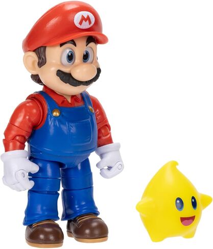 The Super Mario Galaxy Movie 5" Action Figures Series 1 – Mario Figure with Yellow Glow-in-The Dark Luma Star Accessory - Premium Details 22 Points of Articulation in Kuwait