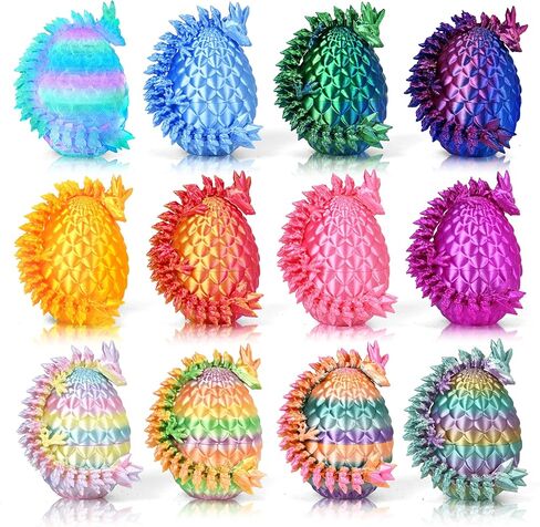Drofex 24P 3D Printed Dragon Eggs, Mystery Crystal Dragon Egg for Birthday Party Favors, Unique 3D Fidget Toys for Classroom Prizes Bag Stuffers, Fantasy Tabletop Decor for Kids & Collectors in Kuwait