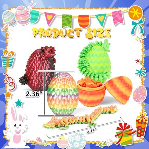 Drofex 24P 3D Printed Dragon Eggs, Mystery Crystal Dragon Egg for Birthday Party Favors, Unique 3D Fidget Toys for Classroom Prizes Bag Stuffers, Fantasy Tabletop Decor for Kids & Collectors in Kuwait