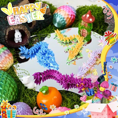 Drofex 24P 3D Printed Dragon Eggs, Mystery Crystal Dragon Egg for Birthday Party Favors, Unique 3D Fidget Toys for Classroom Prizes Bag Stuffers, Fantasy Tabletop Decor for Kids & Collectors in Kuwait