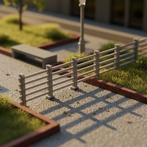 Qianly Model Road Railing Realistic Miniature Roadside Fence Easy to Decorate Dollhouse Railing for Tabletop Scenes, Green, 1-87 in Saudi Arabia