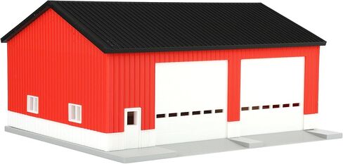 سقيفة ماكينات باللونين الأحمر والأبيض 1/64 بسقف أسود من REVD Toys، مطبوعة ثلاثية الأبعاد، RVD1003 in Kuwait