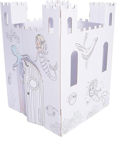 Anderson's My Name, My Playhouse! Halloween Castle Personalized Cardboard Playhouse for Kids Ages 3+, Color-in Activity, Holiday Party Fun, Classroom Craft, Easy Assembly in Kuwait