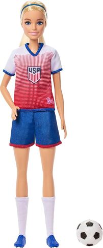 Barbie Careers USSF Soccer Fashion Doll Dressed in Removable Sport-Themed Outfit & Shoes with Accessories​ in Kuwait