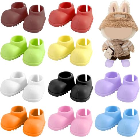 10 Pairs 17cm Doll Shoes,Silicone Mini Shoes,Vibrant Color Mini Boots 6.7in Doll Accessories in Kuwait
