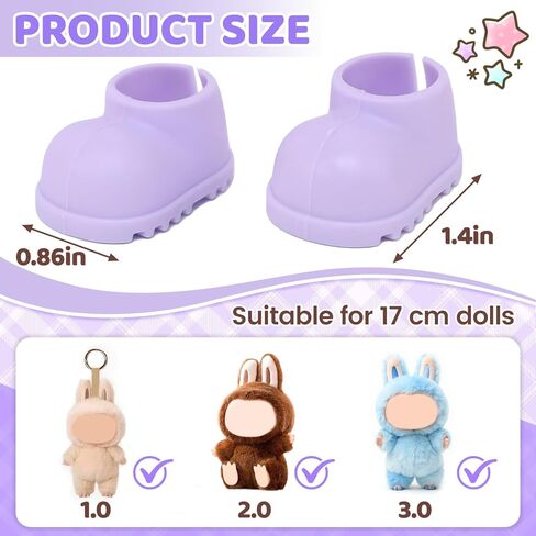 10 Pairs 17cm Doll Shoes,Silicone Mini Shoes,Vibrant Color Mini Boots 6.7in Doll Accessories in Kuwait
