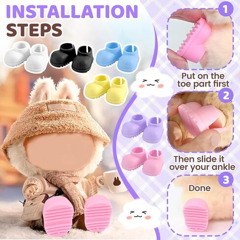 10 Pairs 17cm Doll Shoes,Silicone Mini Shoes,Vibrant Color Mini Boots 6.7in Doll Accessories in Kuwait