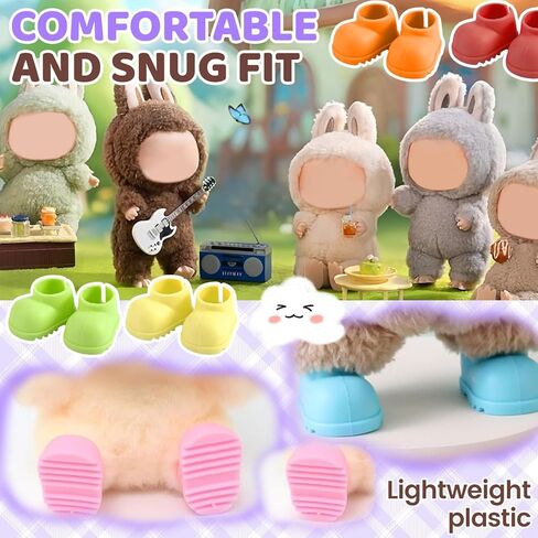 10 Pairs 17cm Doll Shoes,Silicone Mini Shoes,Vibrant Color Mini Boots 6.7in Doll Accessories in Kuwait