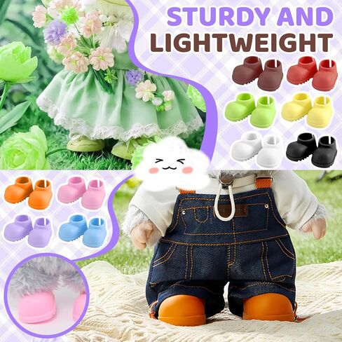 10 Pairs 17cm Doll Shoes,Silicone Mini Shoes,Vibrant Color Mini Boots 6.7in Doll Accessories in Kuwait
